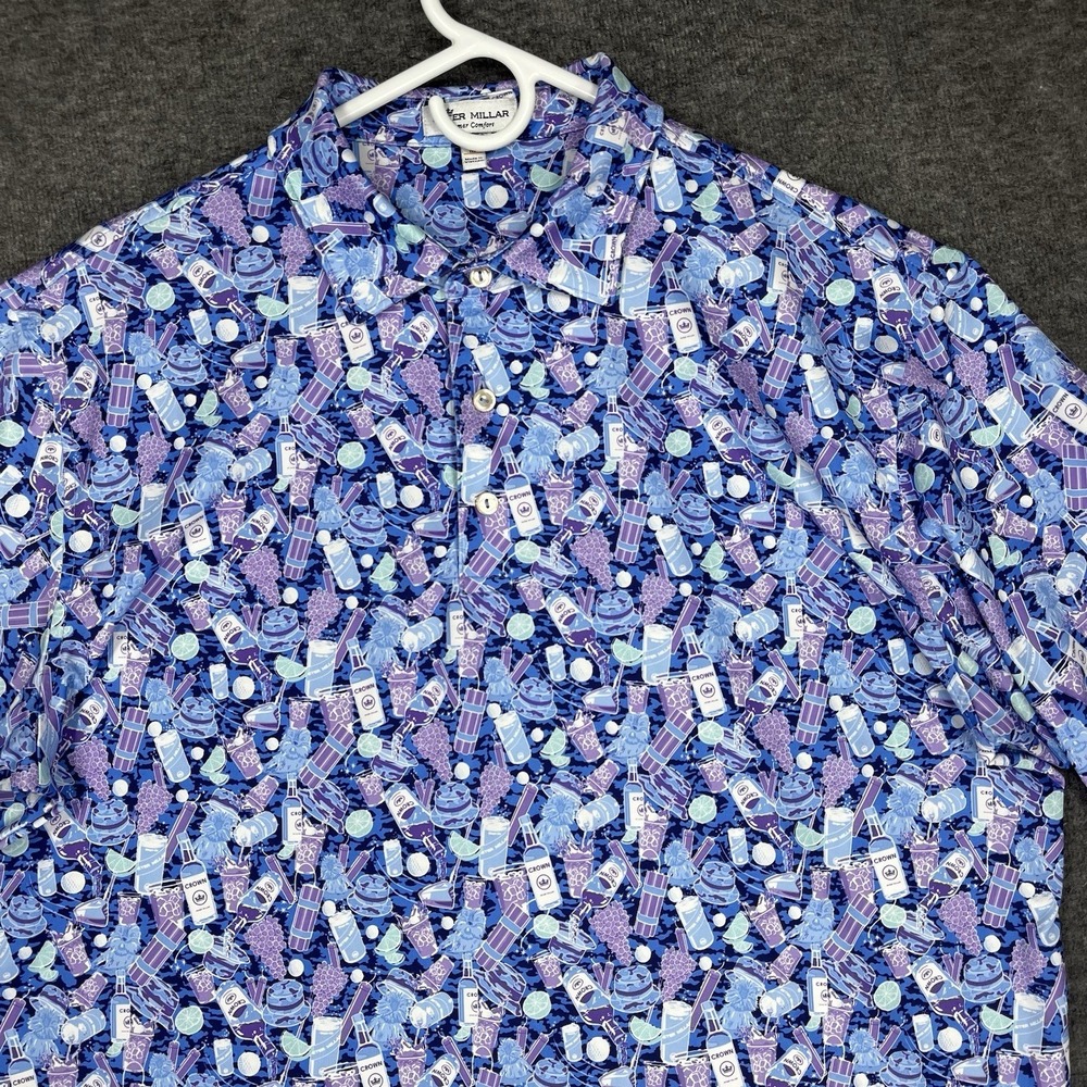 Peter Millar CaddyShack Cocktail bomb Summer Comfort Polo Mens M Watersound club - Picture 1 of 14